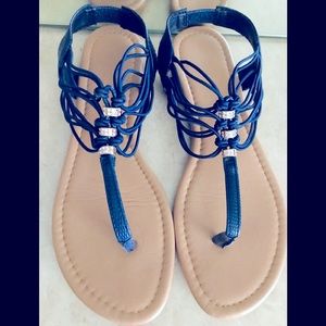 Embellished Stretch Band Sandals